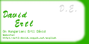 david ertl business card